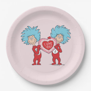Assiettes En Carton Thing One Thing Two Je t'aime