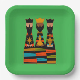 Assiettes En Carton Three Wise Men Modern Mid-Century