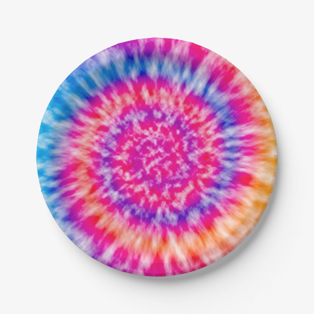 Assiettes En Carton Tie Dye (Devant)