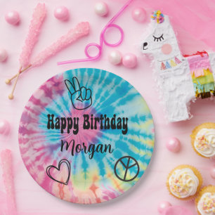 Assiettes En Carton Tie Dye Party