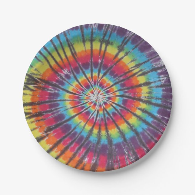 Assiettes En Carton Tie Tee Dye (Devant)