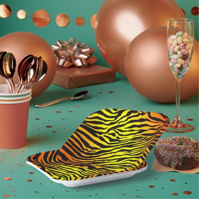 Assiettes En Carton Tiger (Multi)
