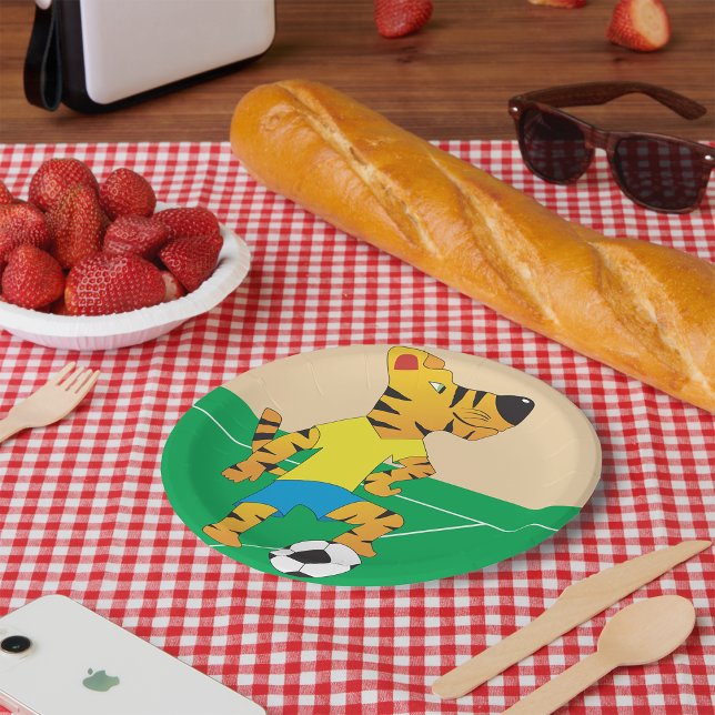 Assiettes En Carton Tiger Jouer au football (Créateur téléchargé)