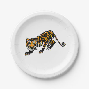 Assiettes En Carton TIGER - Plaque papier