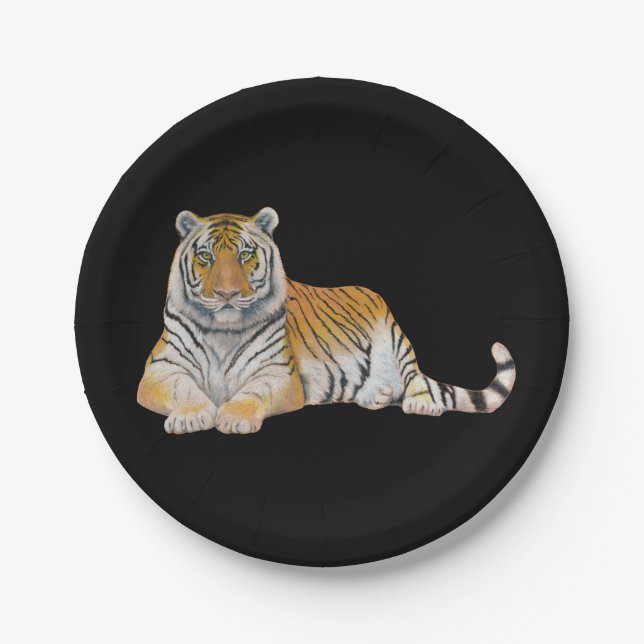 Assiettes En Carton Tigre (Devant)