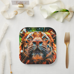 Assiettes En Carton Tigre