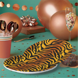 Assiettes En Carton Tigre rayé