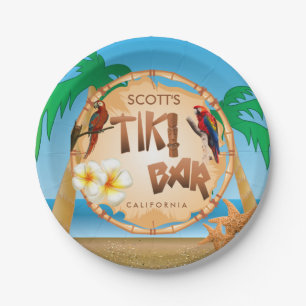 Assiettes En Carton Tiki Bar - Personnalisé