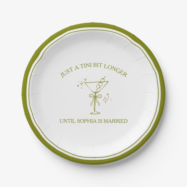 Assiettes En Carton "Tini Bit Longer" Dirty Martini Olive Enterrée de  (Devant)