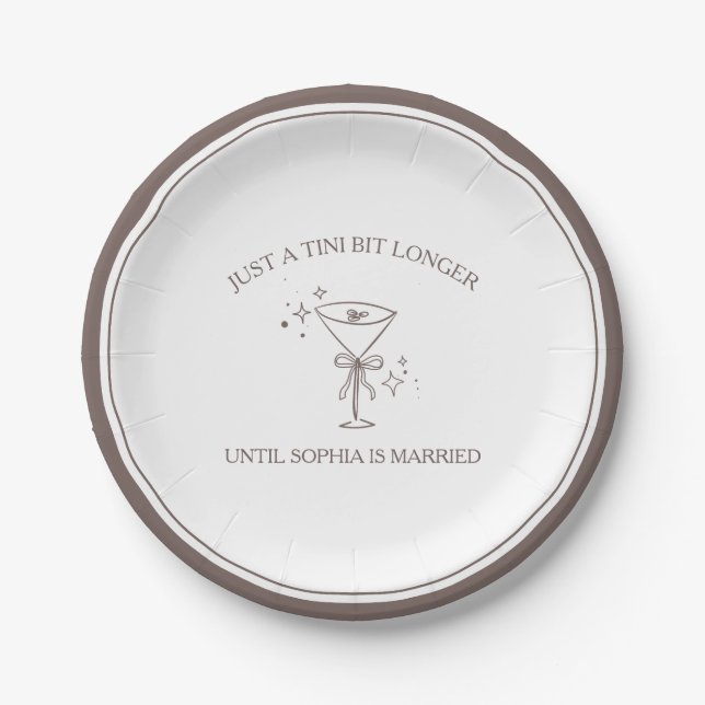 Assiettes En Carton "Tini Bit Longer" Espresso Martini Enterrement de  (Devant)