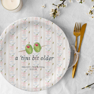 Assiettes En Carton Tini Bit plus âgé Martini à thème Anniversaire