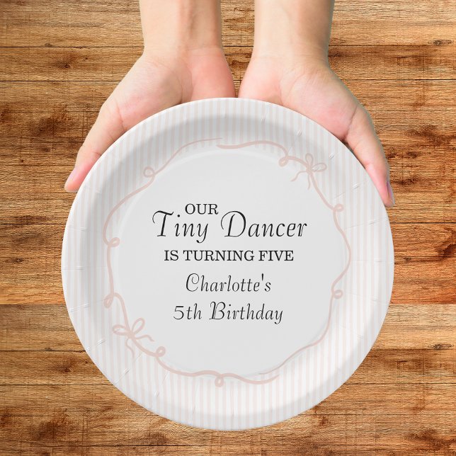 Assiettes En Carton Tiny Dancer Ballerina Pink Girls Birthday (Créateur téléchargé)