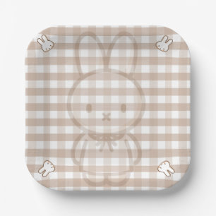 Assiettes En Carton Tiny Latte en vichy