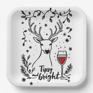 Assiettes En Carton Tipsy et Bright Deer