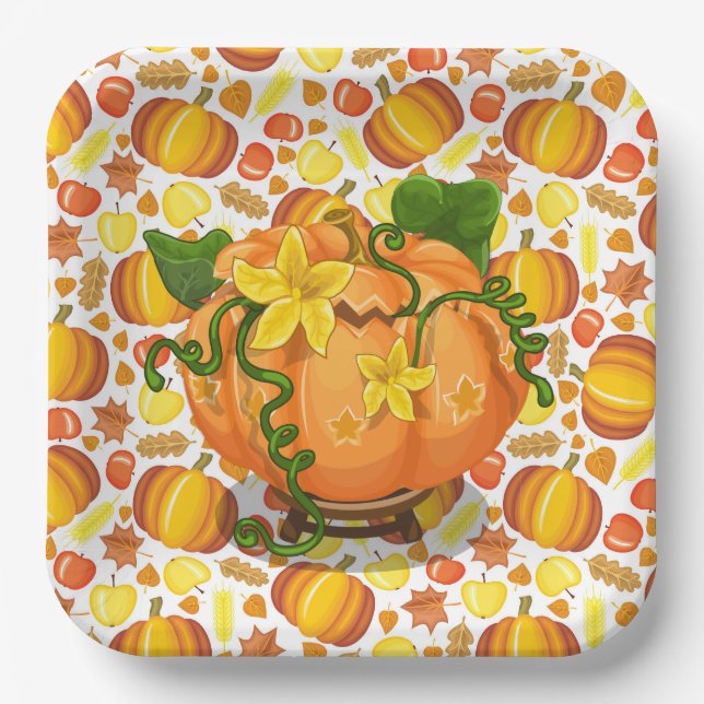 Assiettes En Carton Tirer Des Plaques De Papier Automne (Recto)