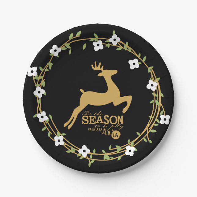 Assiettes En Carton Tis Season Holiday Papier Plaque (Devant)