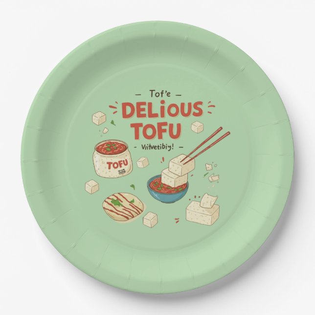 Assiettes En Carton Tofu-tastic (Devant)