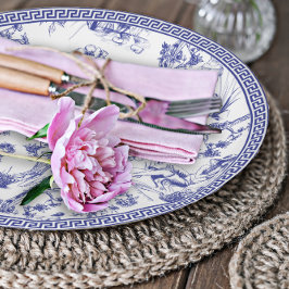 Assiettes En Carton Toile bleue et blanche de Jouy Fête des mariées