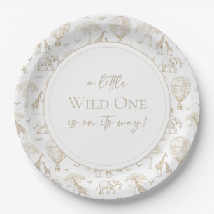 Assiettes En Carton Toile de Baby shower classique Little Wild
