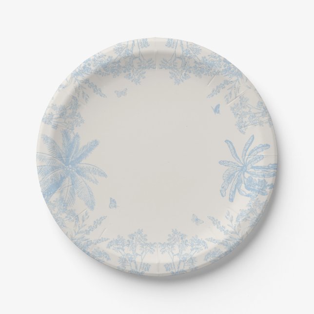 Assiettes En Carton Toile de jouy (Devant)