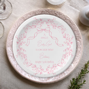 Assiettes En Carton Toile de Jouy Chinoiserie Papillons Baby Shower