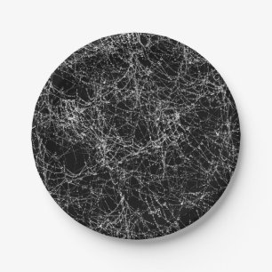 Assiettes En Carton Toiles d'araignée noires et argentées Chic Hallowe