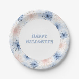 Assiettes En Carton Toiles d'araignées Halloween Rose Bleu