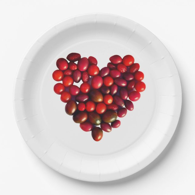 Assiettes En Carton Tomates Heart (Devant)
