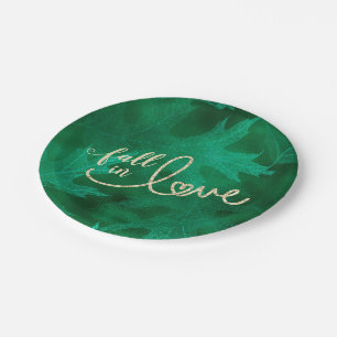 Assiettes En Carton Tomber amoureux de l'automne Emerald Green et Go