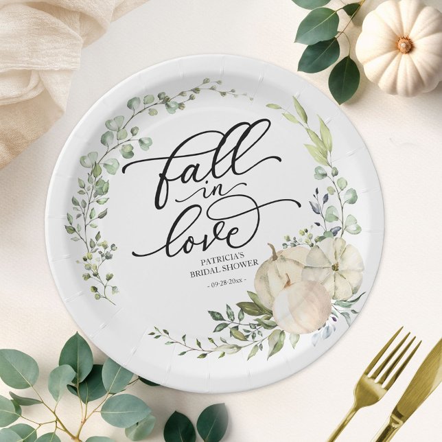 Assiettes En Carton Tomber dans l'amour Fête des mariées Citrouille de (Créateur téléchargé)