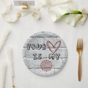 Assiettes En Carton Ton coeur est mon boussole