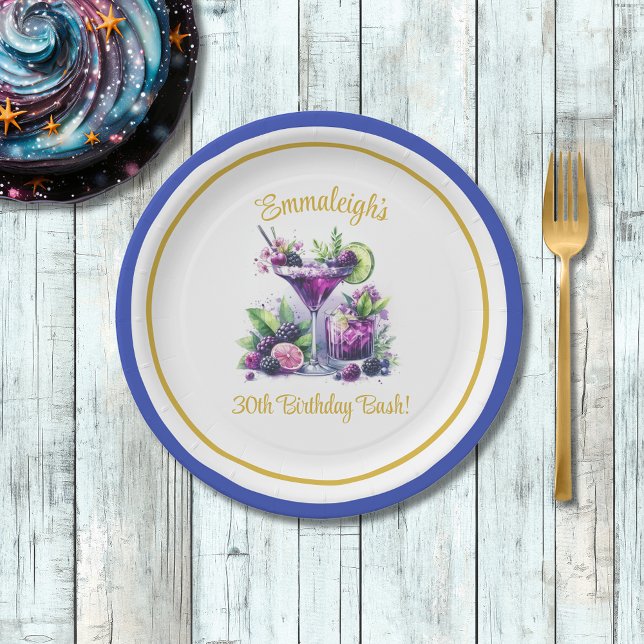 Assiettes En Carton Tons de violet : Un Bassin d'Anniversaire Bleu-Vio (Créateur téléchargé)