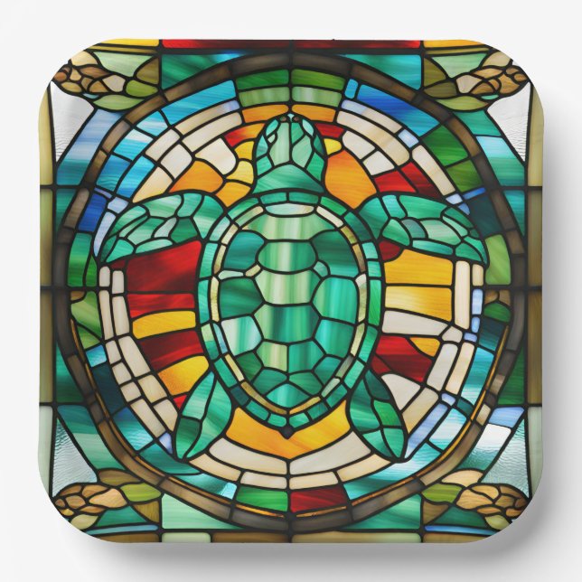 Assiettes En Carton Tortue de mer (Recto)