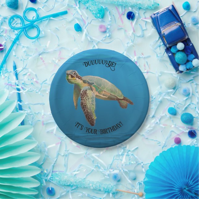 Assiettes En Carton Tortue de mer (Fête)