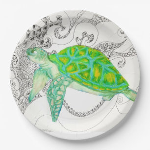 Assiettes En Carton tortue de mer