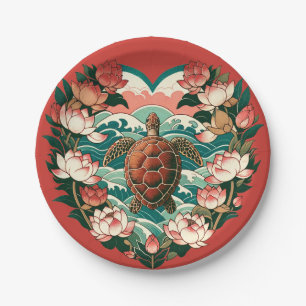 Assiettes En Carton Tortue de mer Lotus Tortues de mer