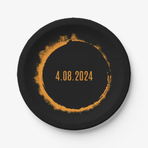 Assiettes En Carton Total Solaire Eclipse USA 8 avril 2024