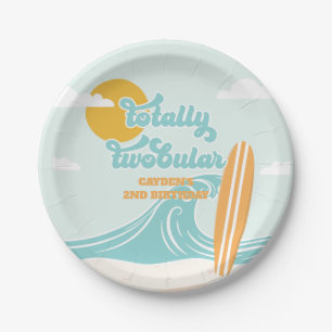 Assiettes En Carton Totalement génial ! Plage de surf 2e anniversaire