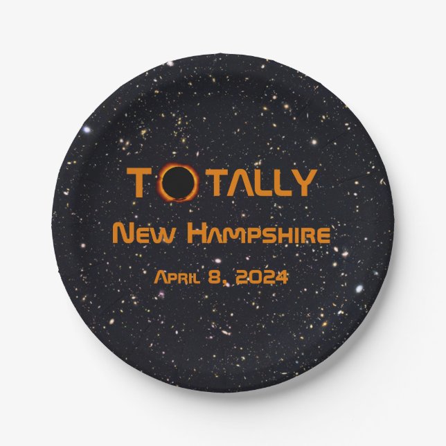 Assiettes En Carton Totalement New Hampshire 2024 Solar Eclipse (Devant)