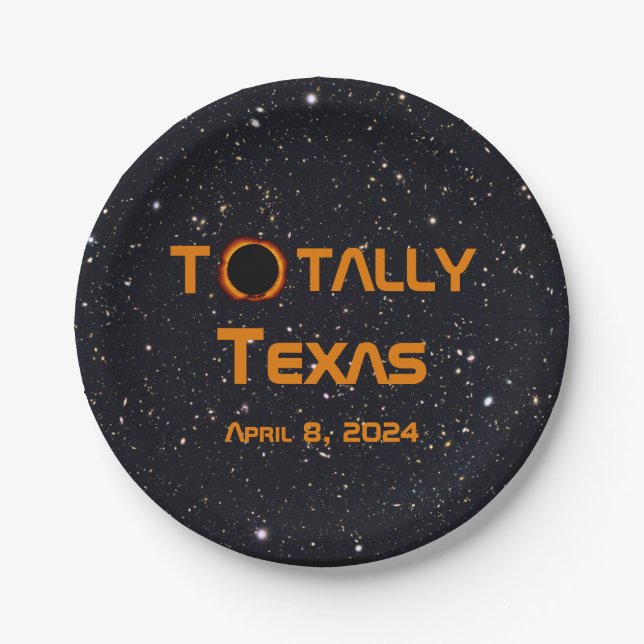 Assiettes En Carton Totalement Texas 2024 Solar Eclipse (Devant)