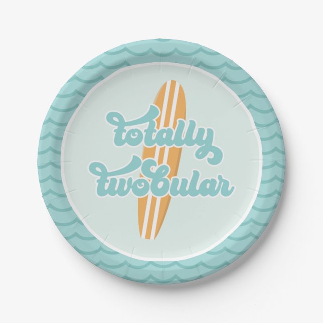 Assiettes En Carton Totalement Twobular Surf Beach 2e anniversaire (Devant)