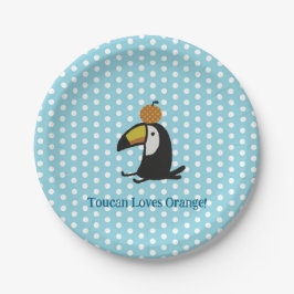Assiettes En Carton Toucan Loves Orange