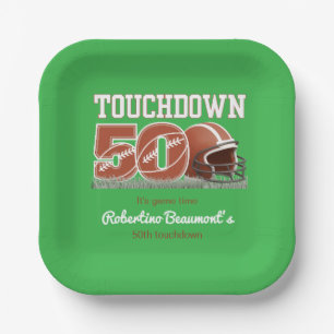 Assiettes En Carton Touchdown Fifty Funny Football 50e anniversaire