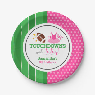 Assiettes En Carton Touchdowns et Tutus Birthday Party