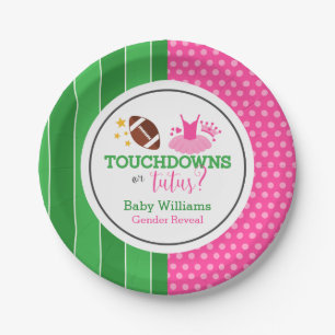 Assiettes En Carton Touchdowns ou Toutus Gender Revevela Party