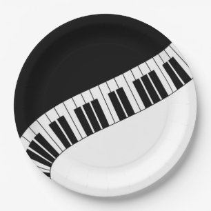 Assiettes En Carton Touches de piano courbées