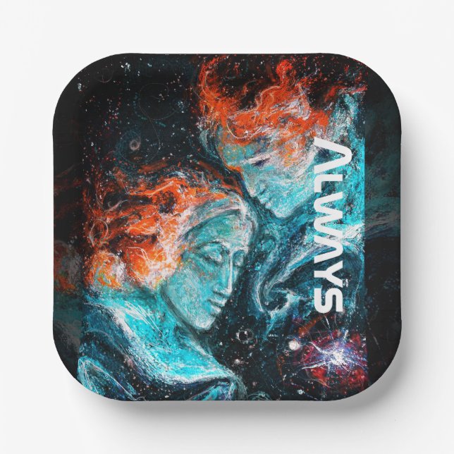 Assiettes En Carton Toujours à travers l'espace Nebula Couple (Recto)