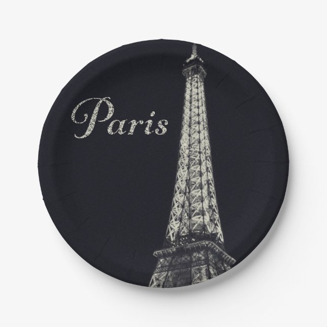 Assiettes En Carton Tour Eiffel à Paris (Devant)