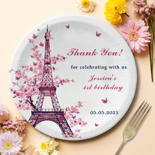 Assiettes En Carton Tour Eiffel Paris 1er anniversaire