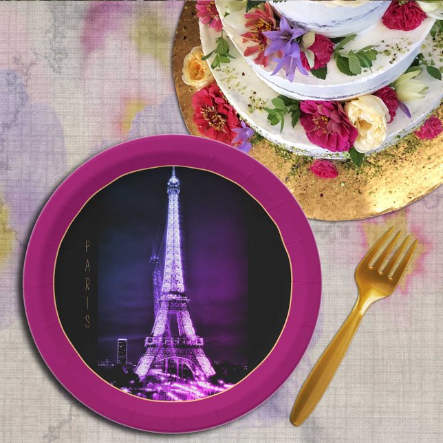 Assiettes En Carton Tour Eiffel & Surreal Paris Art /love France BP (Créateur téléchargé)